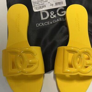 Dolce & Gabbana Dg Logo Jelly Sandals Women's Yellow, Size EU 38